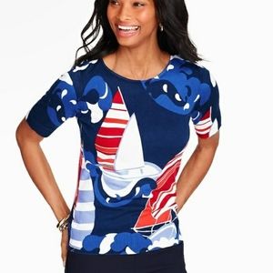 Talbots Nautical Sailboat Sweater Size XL